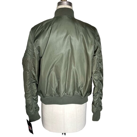 ECKO RED WOMEN'S OLIVE BOMBER JACKET, XS - Picture 4 of 9